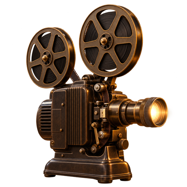 A vintage film projector